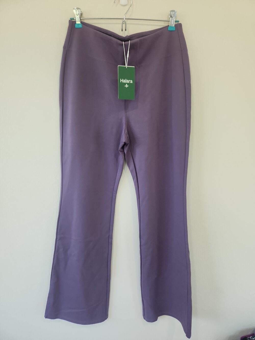 Halara Stretch Trousers Purple Size M Regular Flare Leg High Waist New